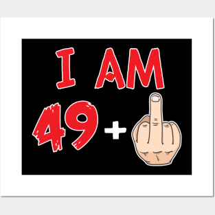 50th birthday Gift ideas Funny gift For men and women middle finger Posters and Art